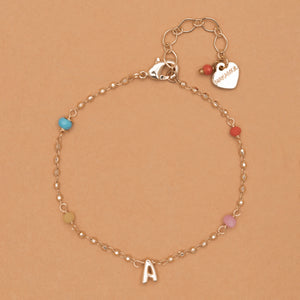 GOLD A BEAD STUD BRACELET