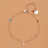 GOLD A BEAD STUD BRACELET