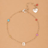 GOLD B BEAD STUD BRACELET