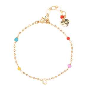 GOLD C BEAD STUD BRACELET