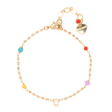 GOLD C BEAD STUD BRACELET