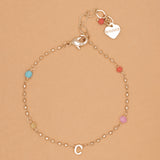 GOLD C BEAD STUD BRACELET