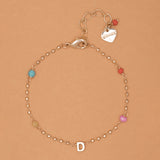 GOLD D BEAD STUD BRACELET