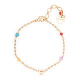 GOLD E BEAD STUD BRACELET