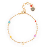 GOLD J BEAD STUD BRACELET