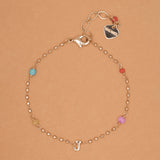 GOLD J BEAD STUD BRACELET