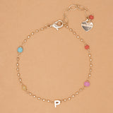 GOLD P BEAD STUD BRACELET