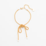 GOLD BALL CHAIN BOW BRACELET