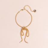 GOLD BALL CHAIN BOW BRACELET