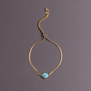 ROUND TURQUOISE CHARM PULL BALL BRACELET