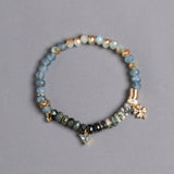 GREEN STONE MIX STRETCHY BRACELET