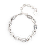 CLEAR CRYSTAL HEAVY LINK BRACELET