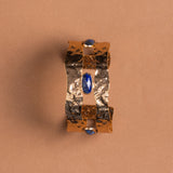 LAPIS LAZULI STUD HAMMERED GOLD CUFF