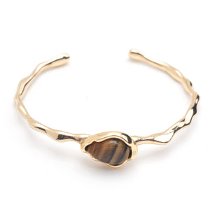 TIGER EYE GOLD BANGLE