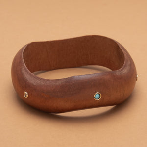 CARAMEL TURQUOISE WAVE BANGLE