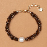 AMBER BEADS TWIST WITH PEARL BRACELET (PRE-ORDER TAKES 15 DAYS)