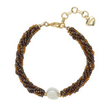 AMBER BEADS TWIST WITH PEARL BRACELET (PRE-ORDER TAKES 15 DAYS)