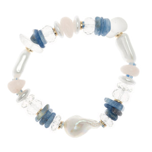 MONTANA WHITE PEARL MIX STRETCH BRACELET