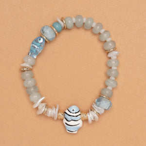AZURE OCEAN FISH STRETCH BRACELET