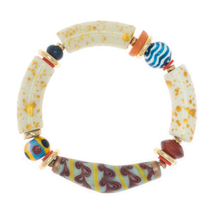 CERAMIC CARNELIAN CHARM BRACELET