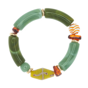AVENTURINE & CERAMIC BEADS BRACELET