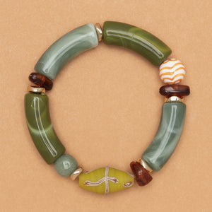 AVENTURINE & CERAMIC BEADS BRACELET