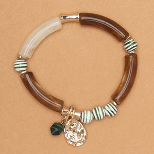 MALACHITE CERAMIC RESIN BRACELET