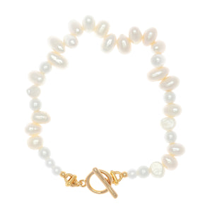 WHITE PEARL WAVE BRACELET