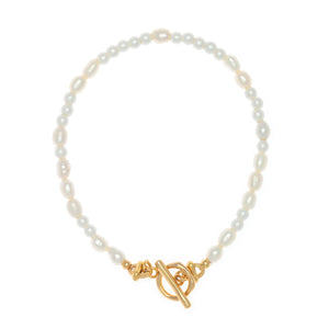 WHITE PEARL SERENE CURVE  BRACELET