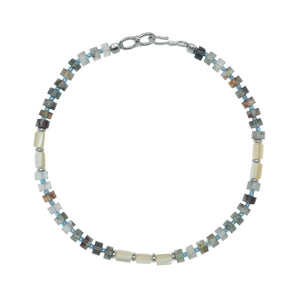 Seashells Beads & Moss Agate Bracelet