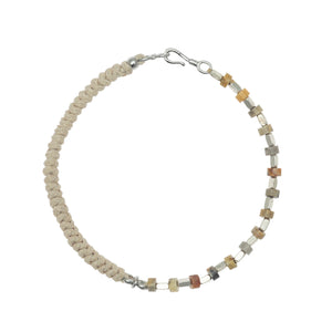 Tide Weave Leather Rope & Brown Jasper Stone Bracelet