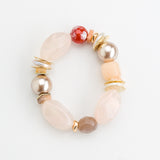 ROSE QUARTZ MIXED GEM STRETCHY BRACELET