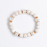 WHITE MIX CHUNKY BEAD STRETCHY BRACELET