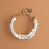 TRIPLE LAYER WHITE PEARL BRACELET