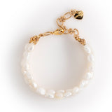 TRIPLE LAYER WHITE PEARL BRACELET