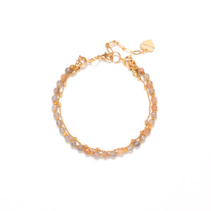 PEACH & GRAY Moonstone - LUCKY CHARM