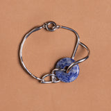 SODALITE STONE METAL CRUVE BRACELETS