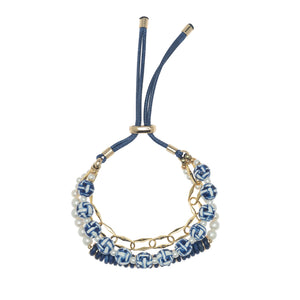WHITE LAPIS CHAIN BRACELET