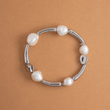 TRIPLE WHITE PEARL GOLD RING