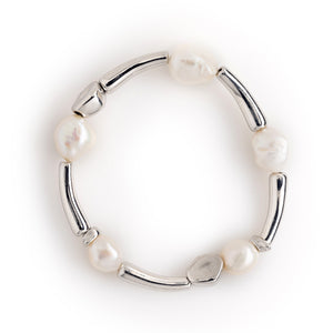 TRIPLE WHITE PEARL GOLD BRACELET