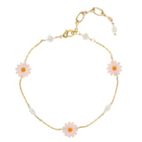 TRIPLE PINK FLOWER BRACELET
