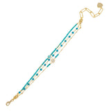 LAYERED TURQUOISE BEADED BRACELET