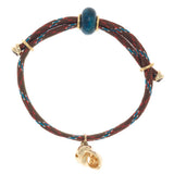 BLUE AGATE OCEAN DRAWSTRING BRACELET