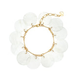 IVORY GOLD CHAIN LAYERED CAPIZ SHELL BRACELET (PRE-ORDER TAKES 15 DAYS)