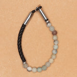 Amazonite Braided Leather Bracelet