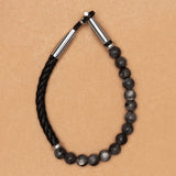 Black Labradorite Braided Leather Bracelet