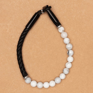Howlite Braided Leather Bracelet