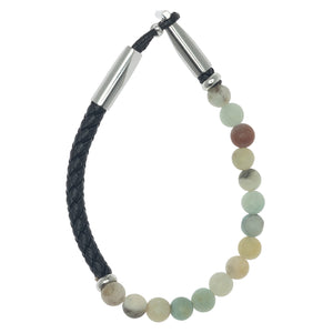 Amazonite Braided Leather Bracelet