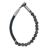 Black Labradorite Braided Leather Bracelet