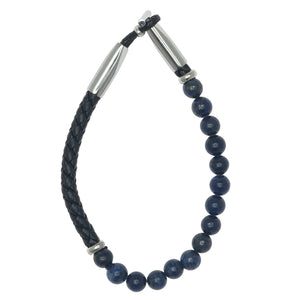 Lapis Braided Leather Bracelet